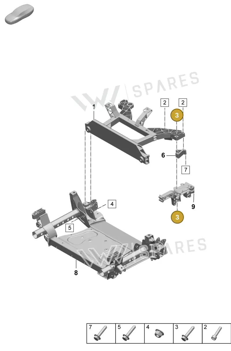 N91073402 — Porsche Taycan Sport Turismo (2023-) diagram p64401010, position 3