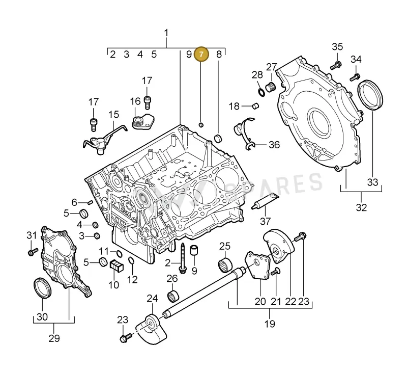 N91081801 — Porsche Cayenne (2007-2010) diagram p31101050, position 7