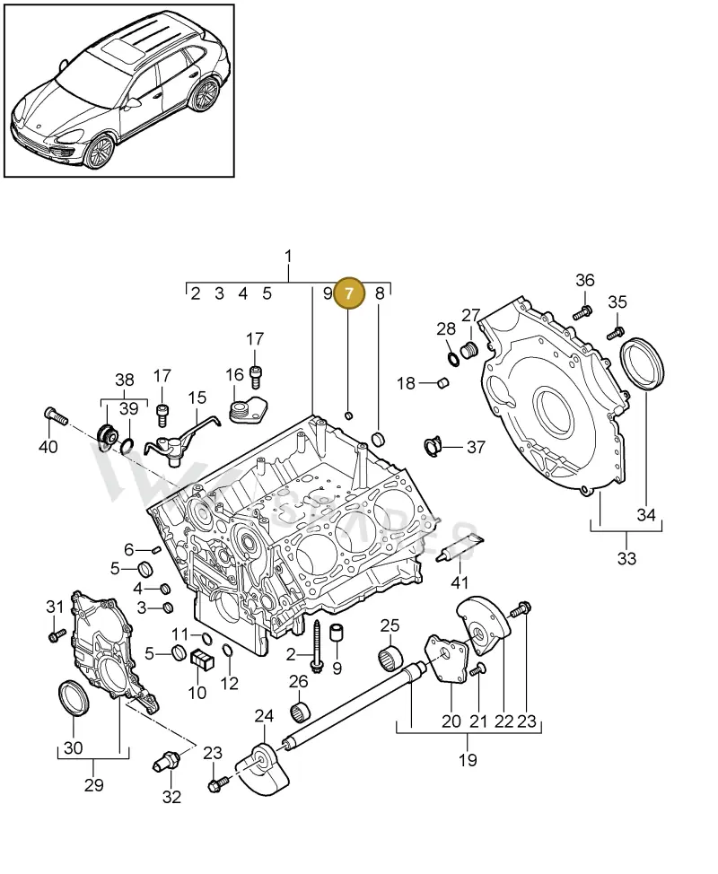 N91081801 — Porsche Cayenne (2010-2018) diagram p37101060, position 7