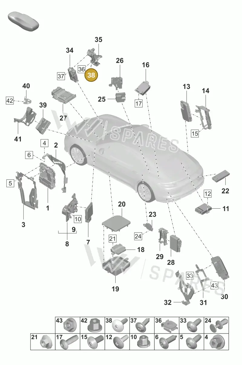 N91090701 — Porsche Panamera 4 Hybrid (2020-2023) diagram p58901003, position 38