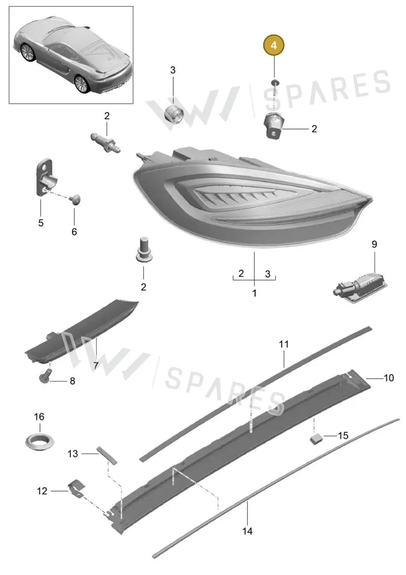 N91095301 — Porsche Cayman GT4 (2015-2016) diagram p45905005, position 4