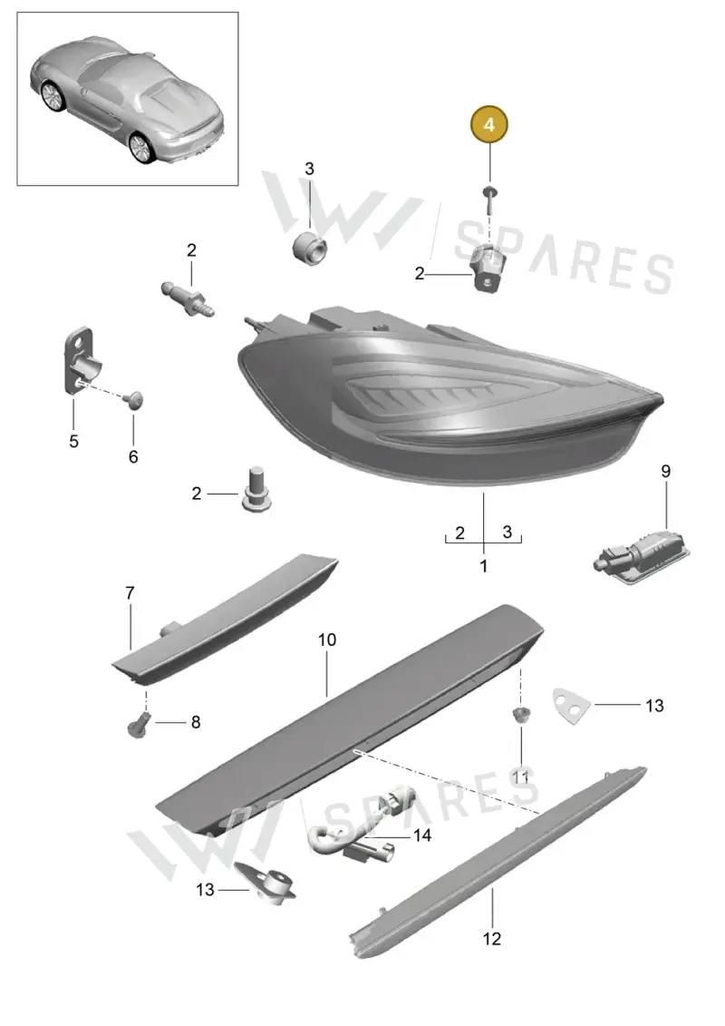 N91095301 — Porsche Boxster Spyder (2015-2016) diagram p46905005, position 4