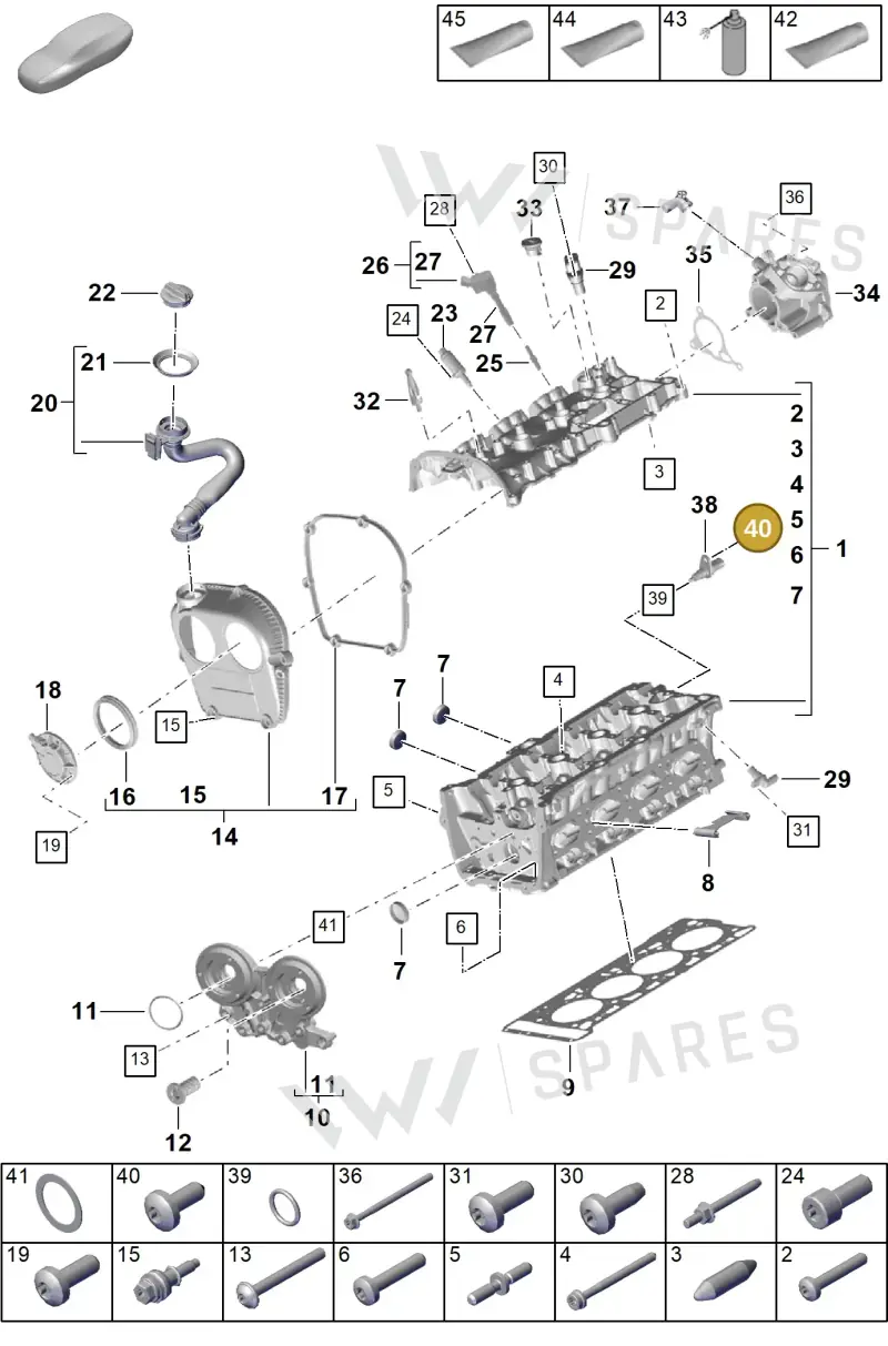 N91096701 — Porsche Cayenne Hybrid Coupe (2023-) diagram p60103000, position 40