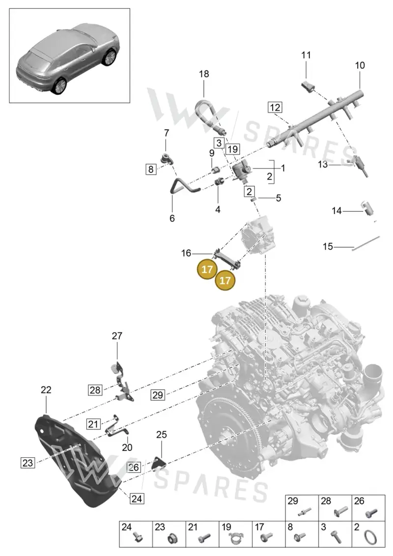 N91096703 — Porsche Macan R4 TFSI (2018-) diagram p52000123, position 17