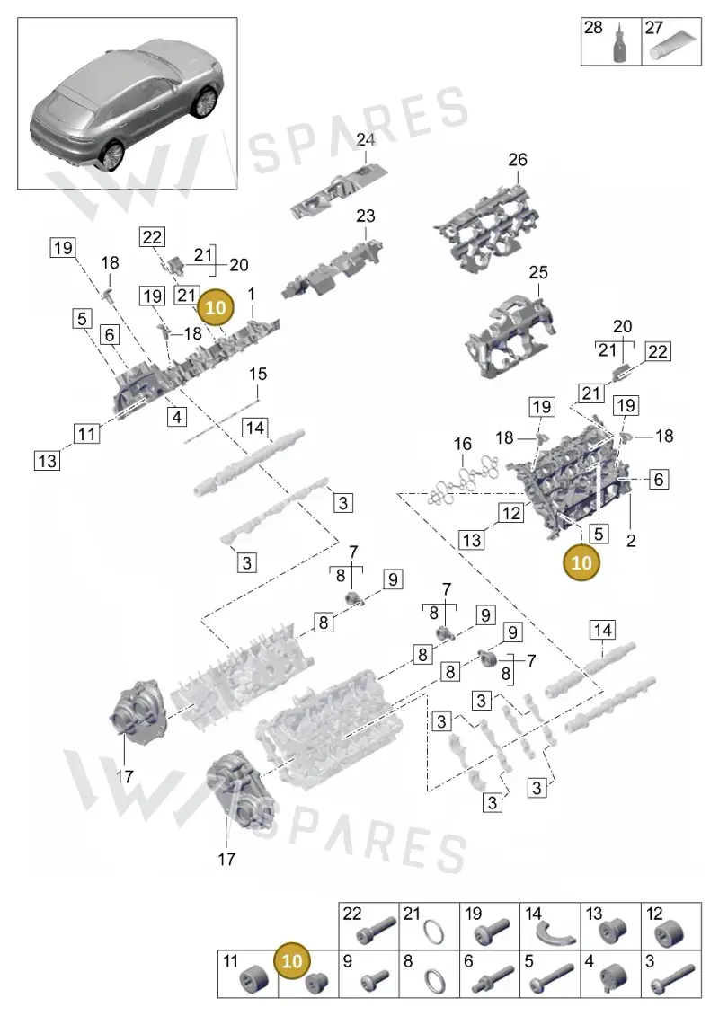 N91103401 — Porsche Macan R4 TFSI (2018-) diagram p52000072, position 10