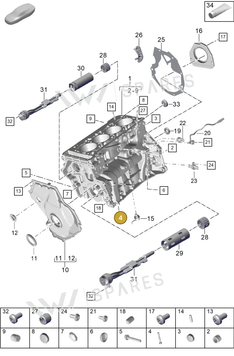 N91118902 — Porsche Cayenne Hybrid Coupe (2023-) diagram p60101100, position 4