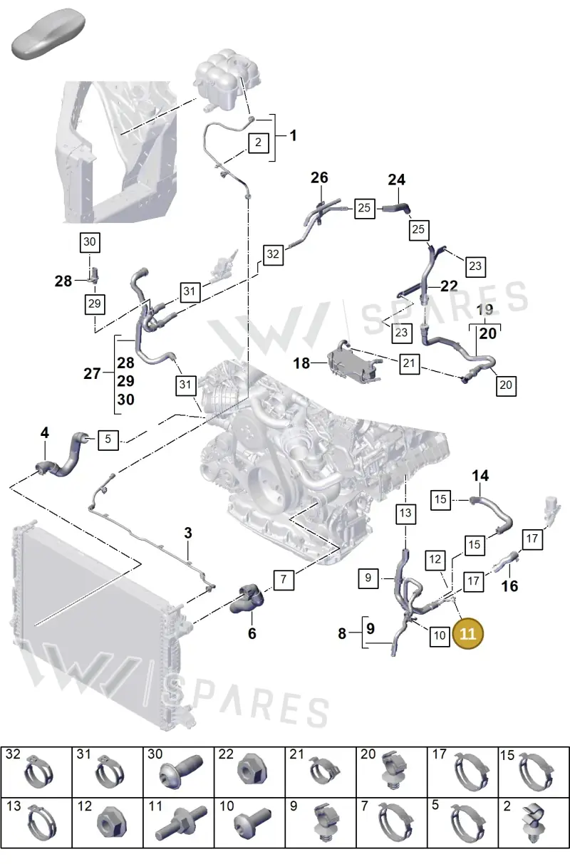 N91125102 — Porsche Cayenne Hybrid Coupe (2023-) diagram p60105325, position 11