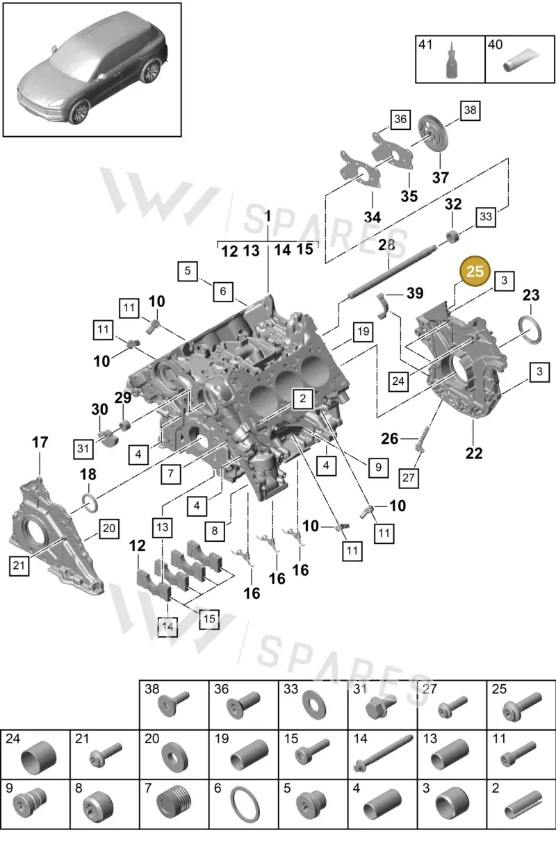N91127902 — Porsche Cayenne Diesel V6 (2017-2023) diagram p51101055, position 25