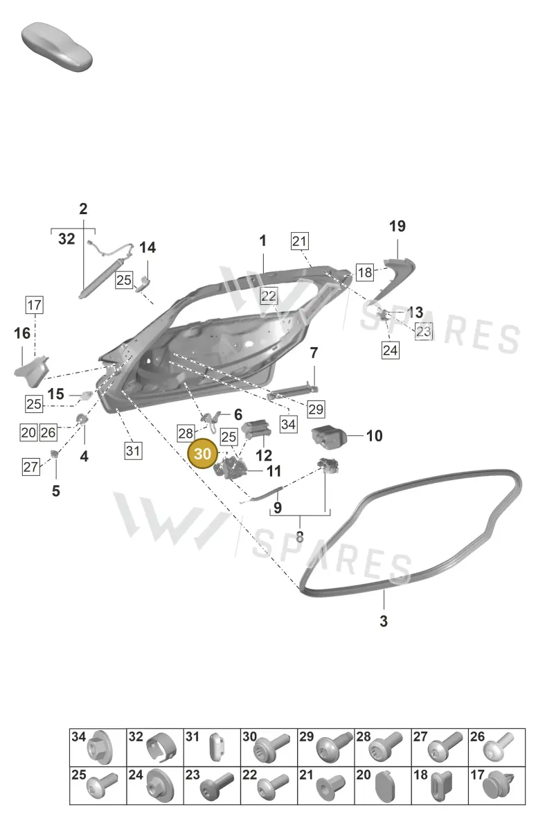 N91128001 — Porsche Taycan Sport Turismo (2019-2024) diagram p56803050, position 30