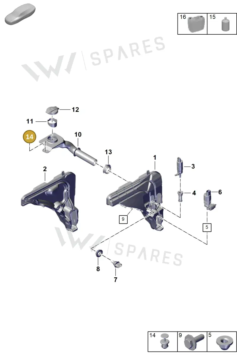 N91141501 — Porsche Cayenne Hybrid Coupe (2023-) diagram p60906200, position 14