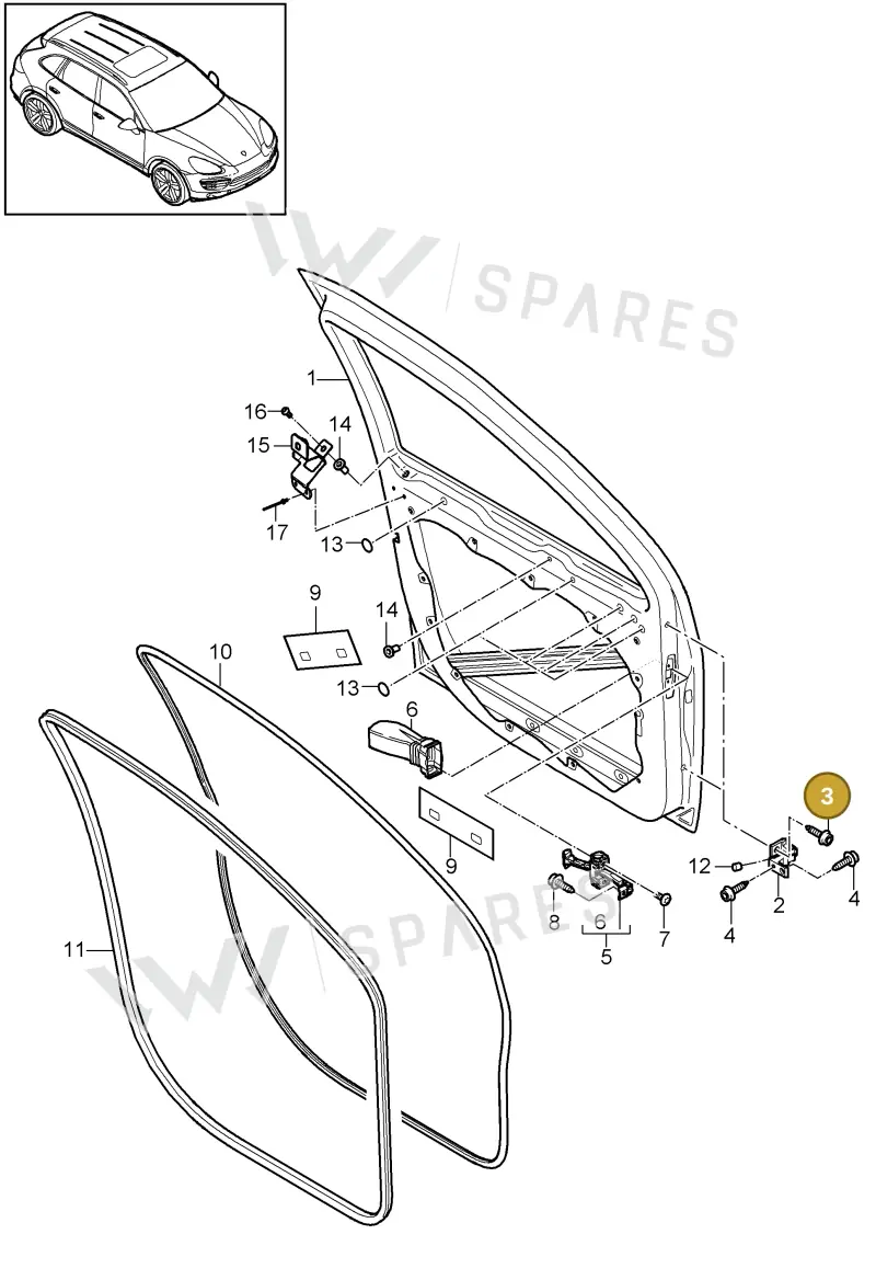 N91142801 — Porsche Cayenne (2010-2018) diagram p37804000, position 3
