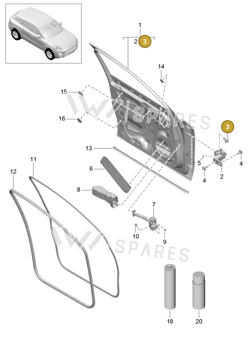 N91142801 — Porsche Macan GTS (2013-2018) diagram p44804000, position 3