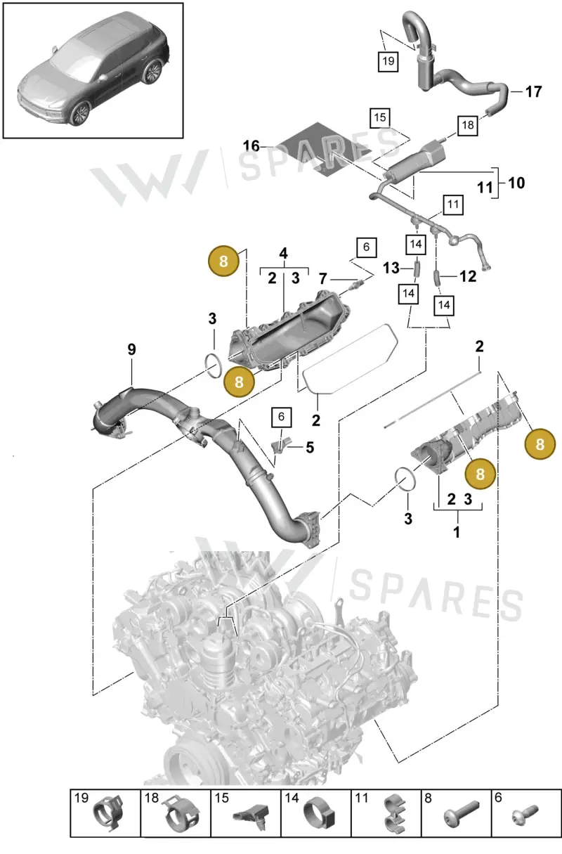 N91148201 — Porsche Cayenne Diesel V6 (2017-2023) diagram p51107035, position 8