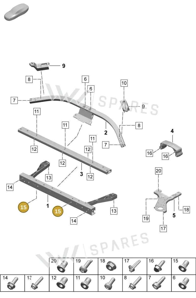 N91161301 — Porsche Taycan Sport Turismo (2023-) diagram p64801150, position 15