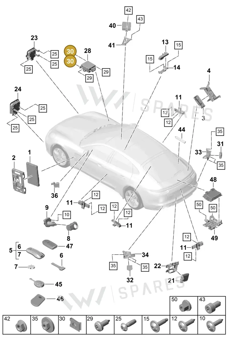 N91168001 — Porsche Panamera 4 Hybrid (2016-2020) diagram p49901004, position 30