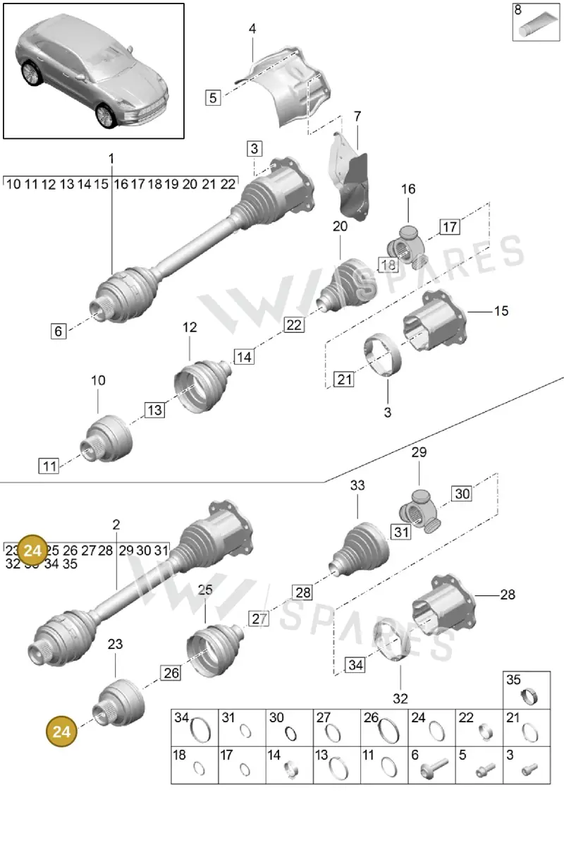N91170501 — Porsche Macan R4 TFSI (2018-) diagram p52401030, position 24