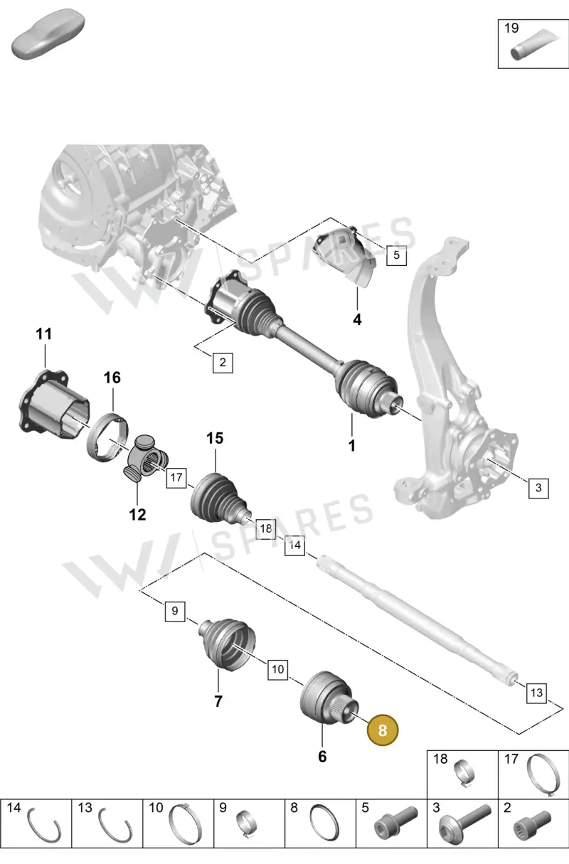 N91170501 — Porsche Cayenne Hybrid Coupe (2023-) diagram p60401100, position 8