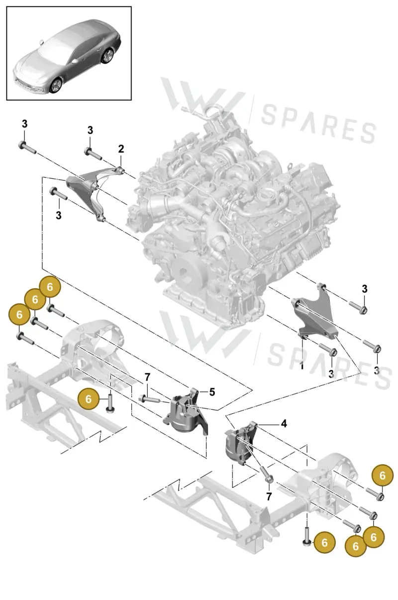 N91174401 — Porsche Panamera 4 Hybrid (2016-2020) diagram p49109010, position 6