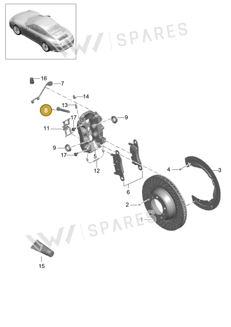 N91183701 — Porsche 991 II Carrera 4 (2016-2019) diagram p47603000, position 8