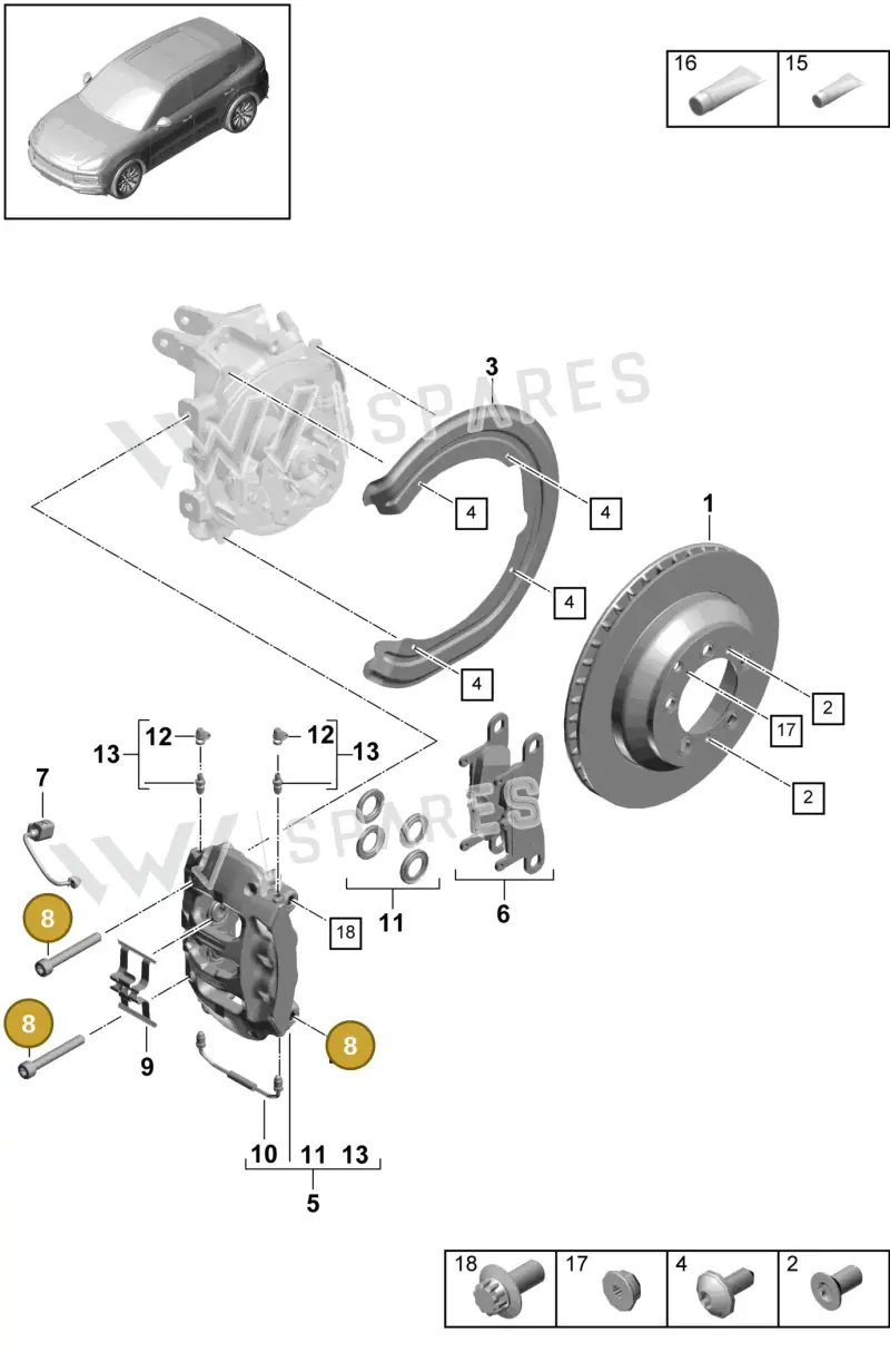 N91183701 — Porsche Cayenne Diesel V6 (2017-2023) diagram p51603005, position 8