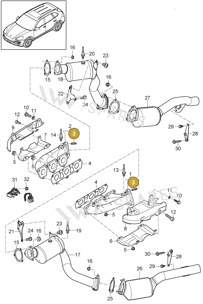 N91187001 — Porsche Cayenne (2010-2018) diagram p37202025, position 3