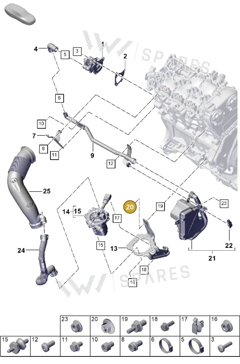 N91189303 — Porsche Cayenne Hybrid Coupe (2023-) diagram p60108000, position 20