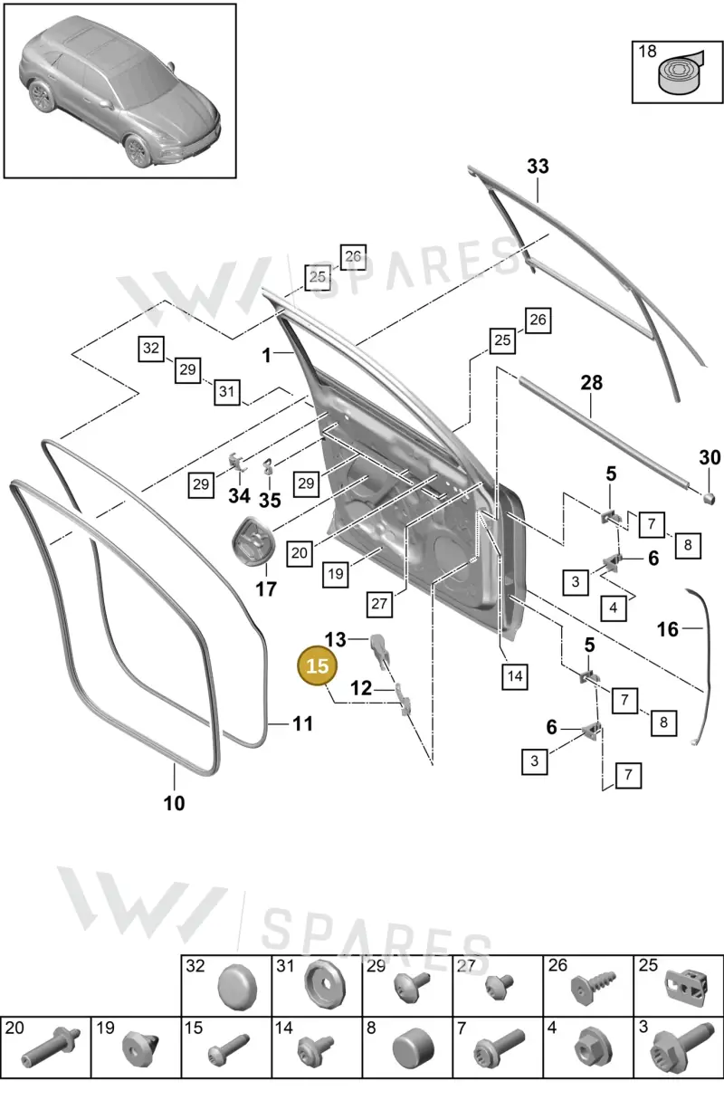 N91189701 — Porsche Cayenne Diesel V6 (2017-2023) diagram p51804000, position 15