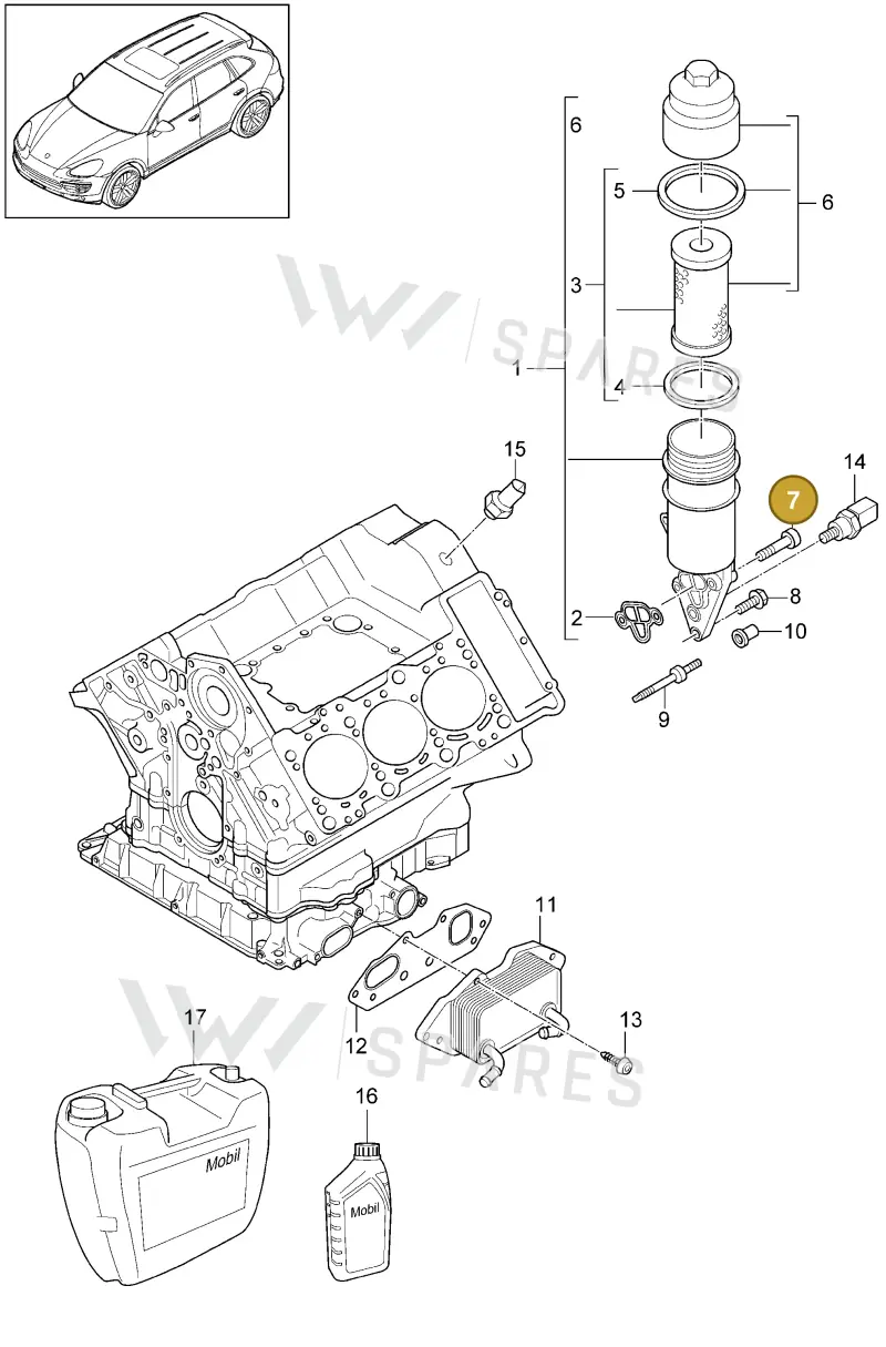 N91199701 — Porsche Cayenne (2010-2018) diagram p37104080, position 7