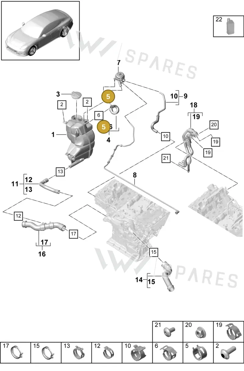 N91210401 — Porsche Panamera 4 Hybrid (2016-2020) diagram p49105045, position 5