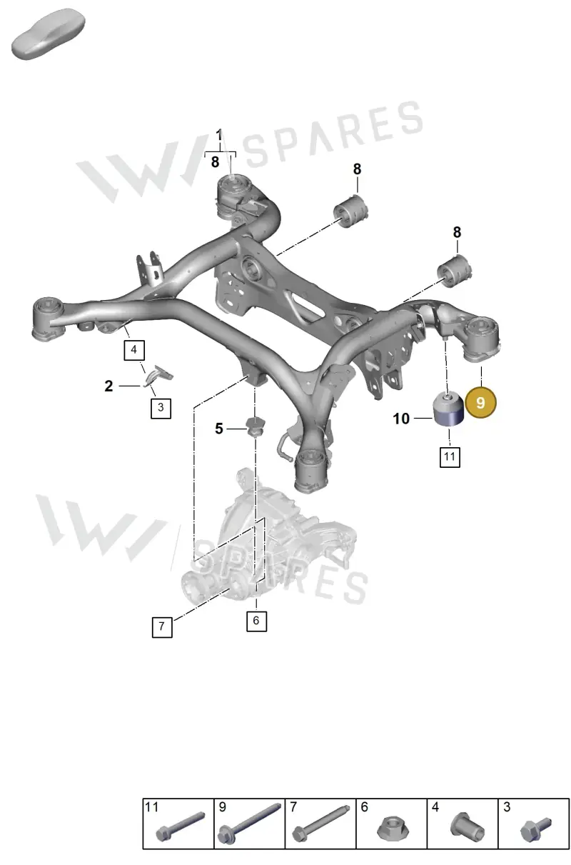 N91228001 — Porsche Cayenne Hybrid Coupe (2023-) diagram p60501000, position 9