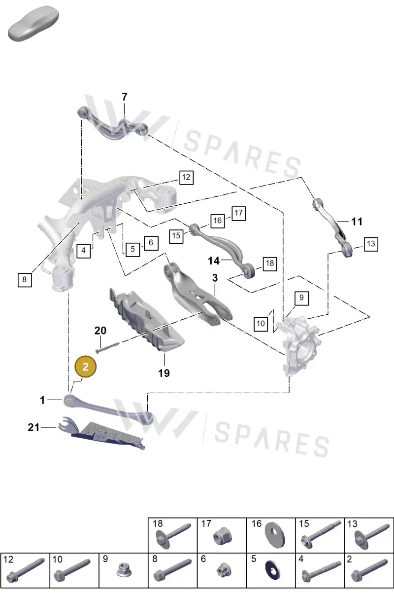 N91228901 — Porsche Cayenne Hybrid Coupe (2023-) diagram p60501050, position 2