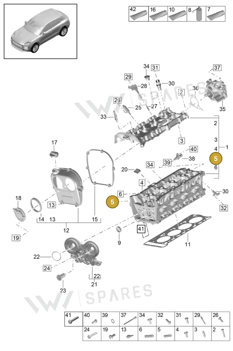 N91231701 — Porsche Macan R4 TFSI (2018-) diagram p52000097, position 5