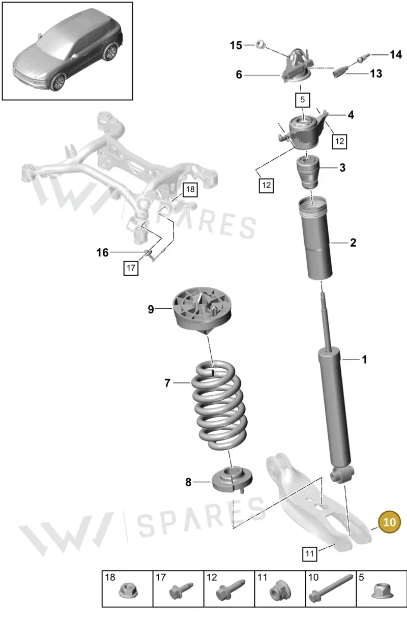 N91236401 — Porsche Cayenne Diesel V6 (2017-2023) diagram p51502000, position 10