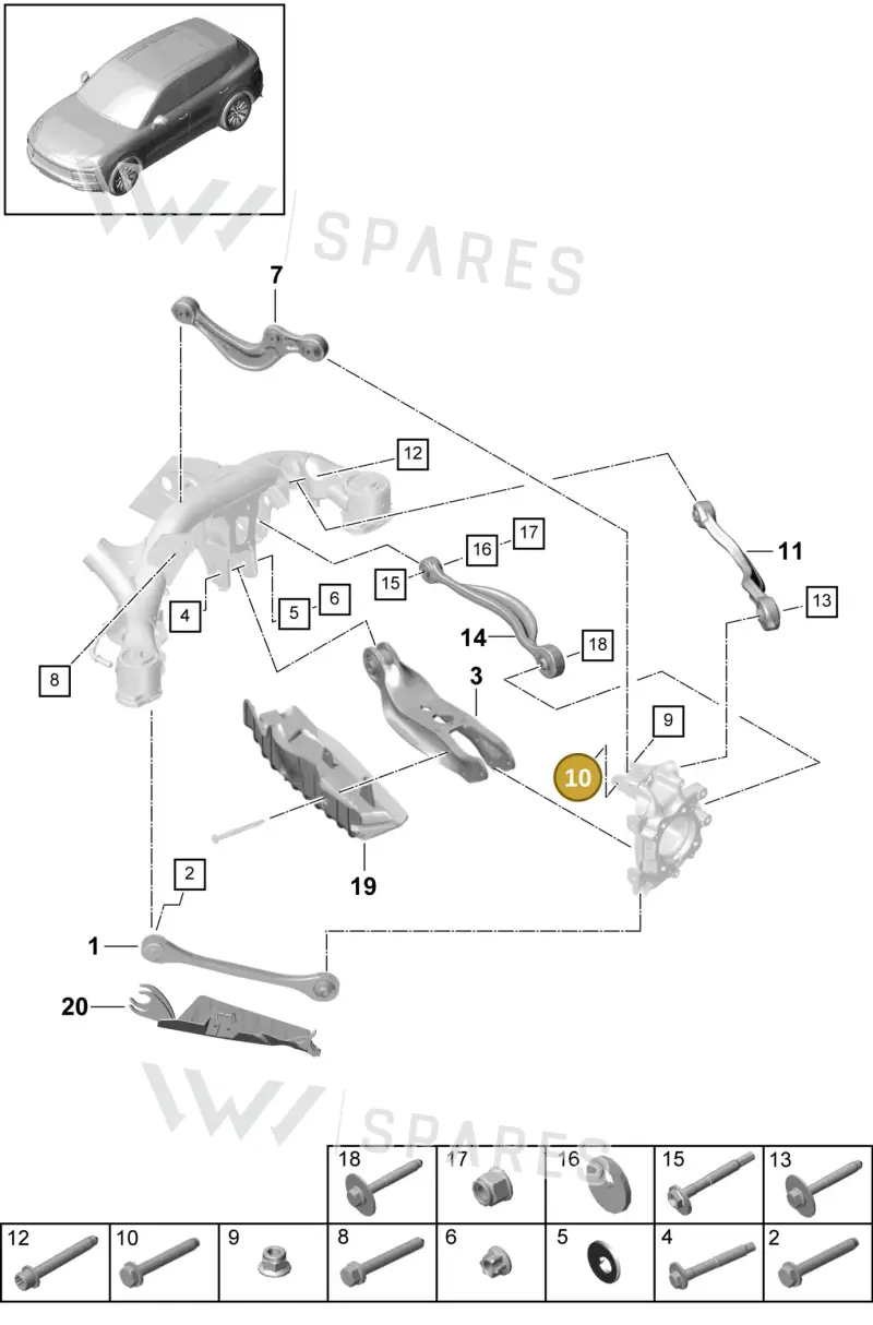 N91237101 — Porsche Cayenne Diesel V6 (2017-2023) diagram p51501010, position 10