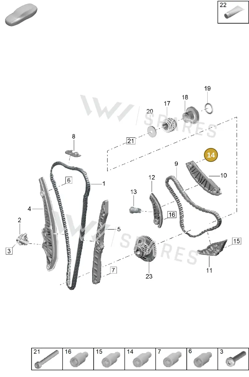 N91238501 — Porsche Cayenne Hybrid Coupe (2023-) diagram p60103300, position 14
