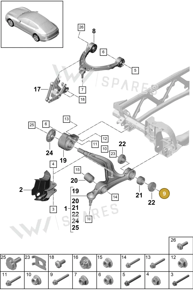 N91253101 — Porsche Panamera 4 Hybrid (2016-2020) diagram p49401010, position 9