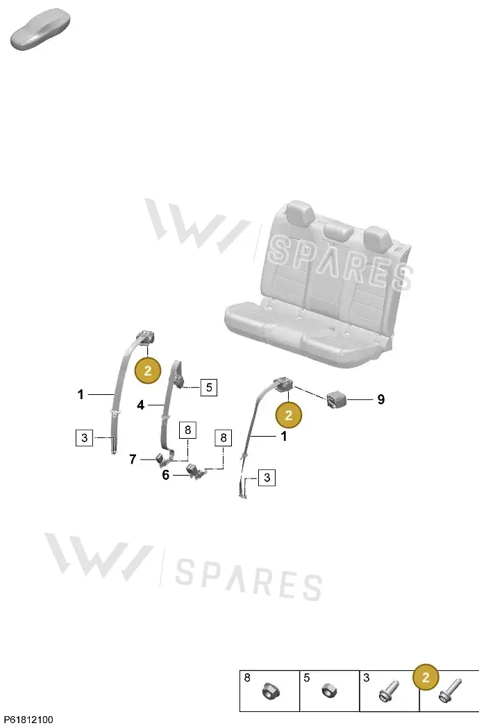 N98926001 — Porsche Macan 4 (2024-) diagram p61812100, position 2