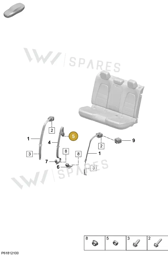 N98991001 — Porsche Macan 4 (2024-) diagram p61812100, position 5