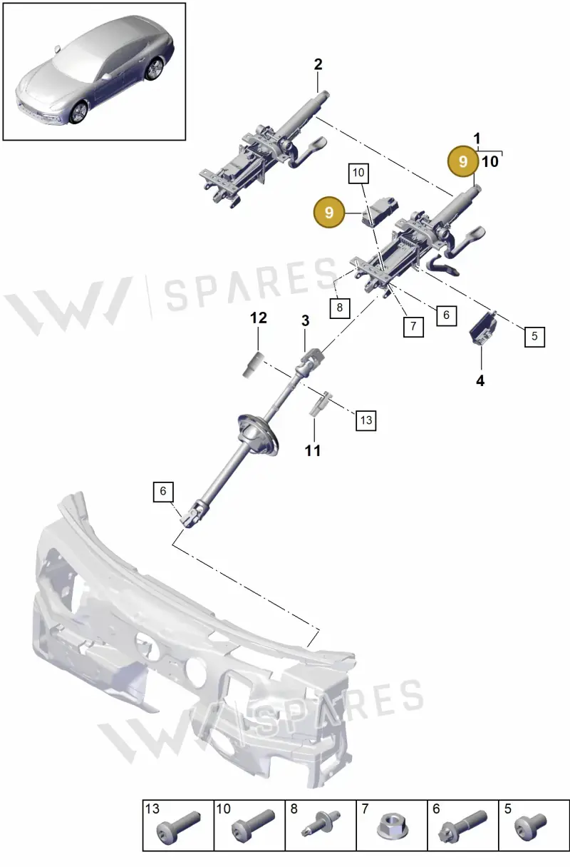 PAA905861 — Porsche Panamera (2016-2020) diagram p49403060, position 9