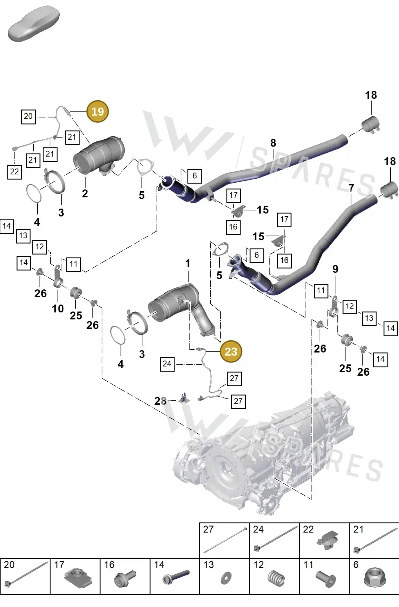 PAA906265 — Porsche Cayenne Coupe (2023-2023) diagram p60202250, position 19+23