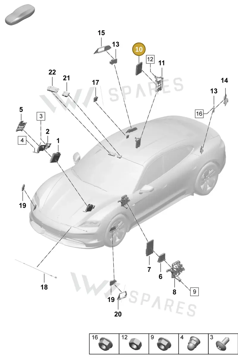 PAA907064E — Porsche Taycan Sport Turismo (2023-2025) diagram p64901300, position 10