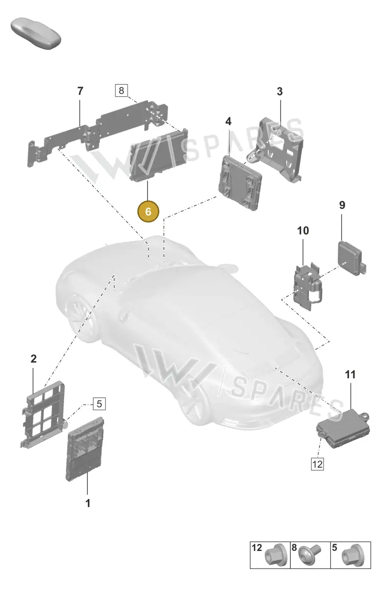 PAA907108A — Porsche 911 (2018-2024) diagram p53901040, position 6