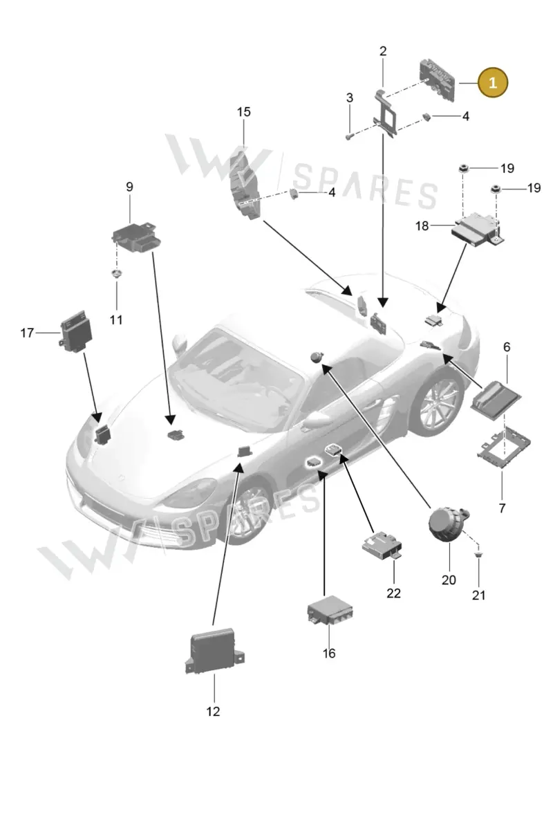 PAA907309 — Porsche Boxster (2016-2019) diagram p48901003, position 1