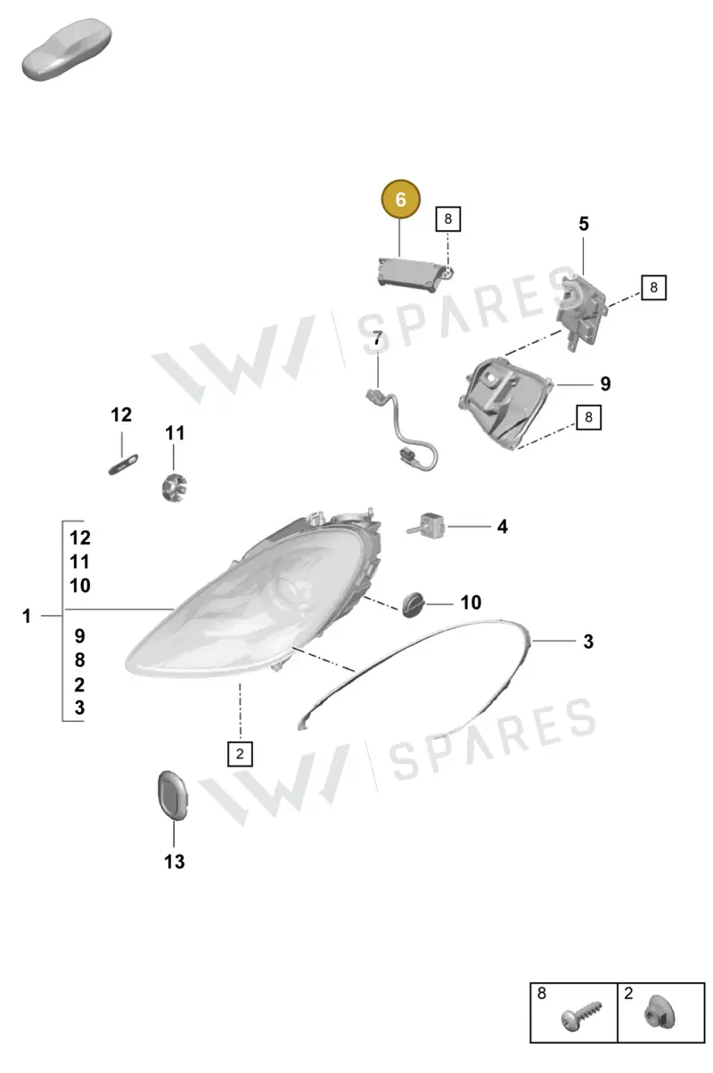 PAA941597 — Porsche Boxster Spyder (2019-2020) diagram p55905000, position 6