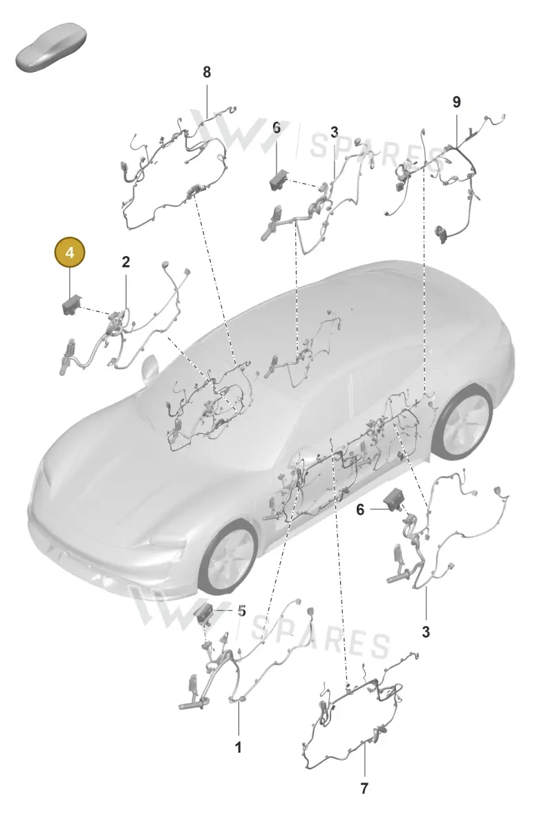 PAA959792 — Porsche Taycan Sport Turismo (2019-2024) diagram p56902150, position 4