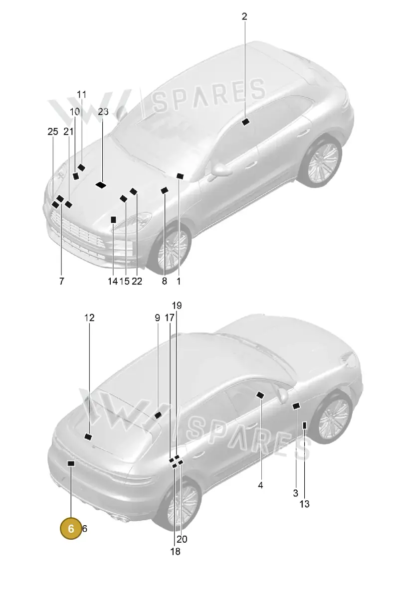 PAB010006 — Porsche Macan (2018-2022) diagram p52003000, position 6
