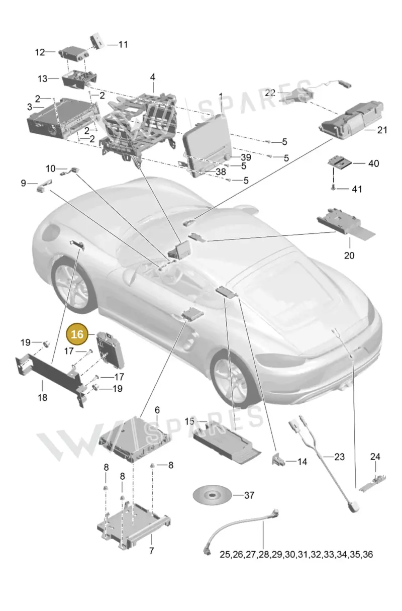 PAB03545600 — Porsche Cayman (2016-2019) diagram p50911000, position 16