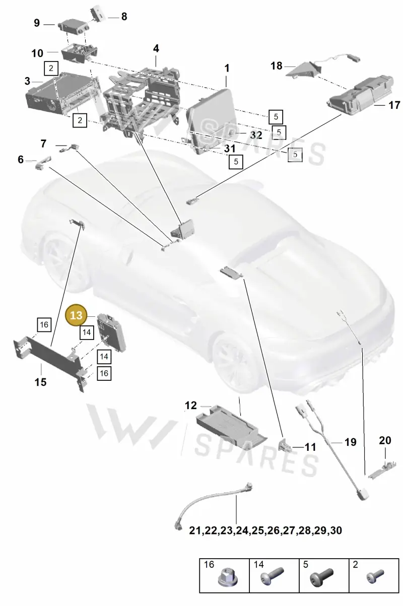 PAB03545600 — Porsche Boxster Spyder (2019-2020) diagram p54911000, position 13