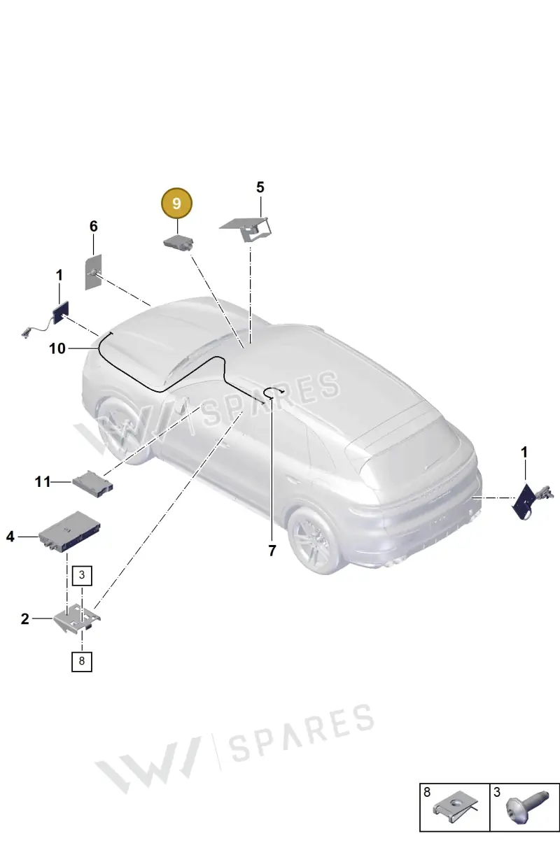 PAB035500 — Porsche Cayenne Coupe (2023-2023) diagram p60911200, position 9