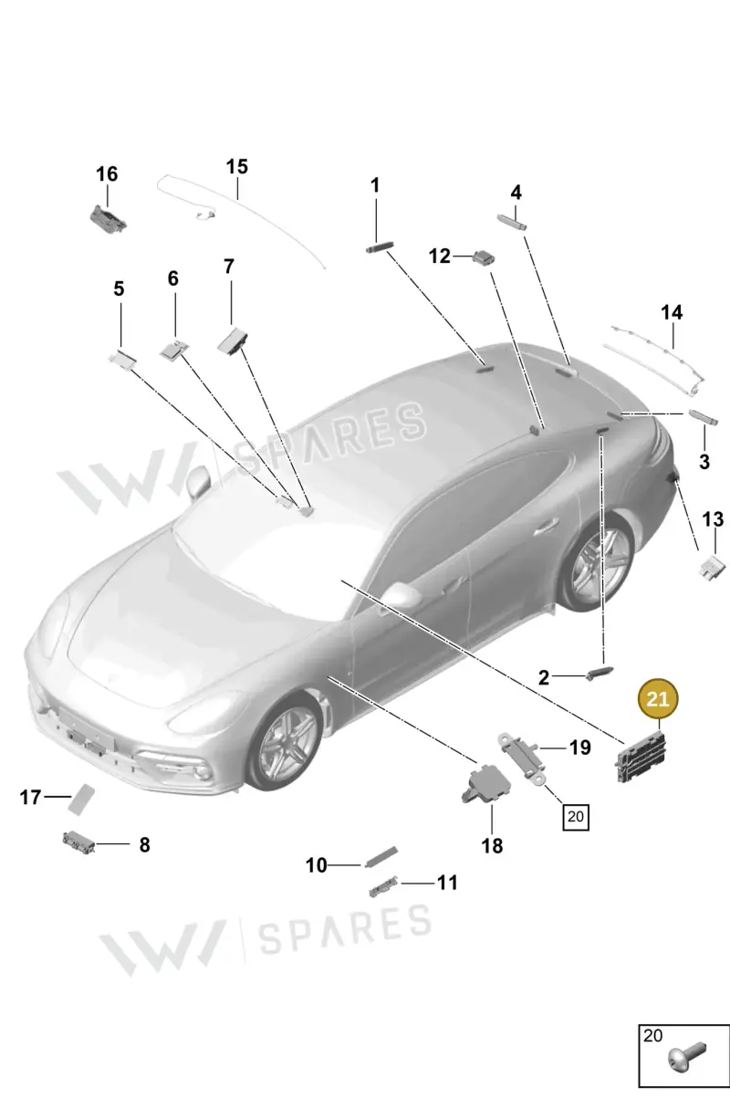 PAB03550200 — Porsche Panamera (2016-2020) diagram p49911015, position 21
